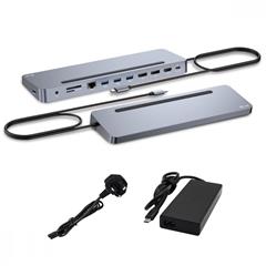 Docking station i-tec USB-C Metal Ergonomic 4K 3x DD PD 100W + Gray / C31FLAT2PDPRO100W