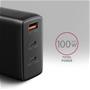 Docking station AXAGON ACU-DPQ100 GaN 3xport wall charger 100W black  Black