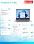 Laptop Lenovo ThinkBook 16 G7 IML / Ultra 5 / 16 GB / 16"